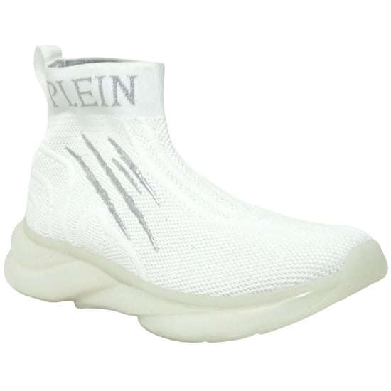 Plein Sport Hi-Top Sock White Sneakers - Image 3