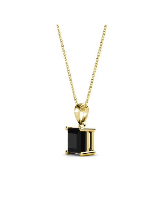 Enkelt kvadratiskt hänge - guld och svart - Image 3