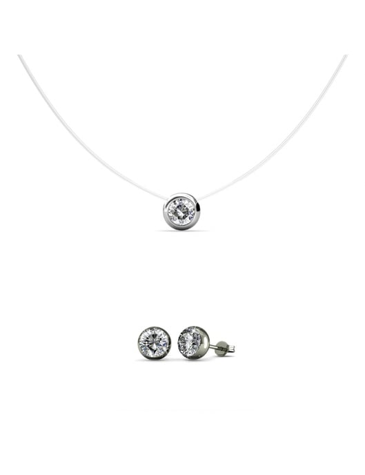 Moon Set och låda - Silver och kristall - Image 1
