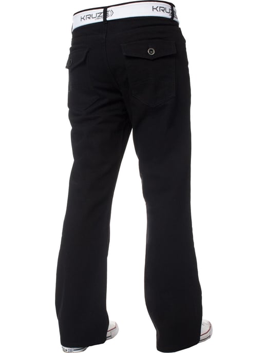 Kruze Mens Bootcut Denim Jeans