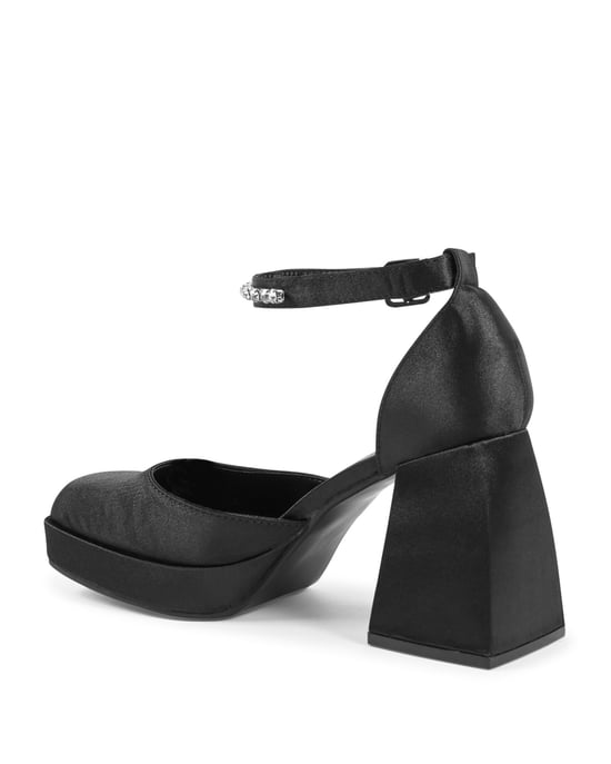 19V69 Italia Womens Ankle Strap Pump Black