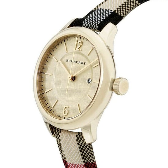 Burberry BU10104 Honey Check Stamped Dial Ladies Watch
