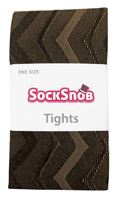 Sock Snob Dames80 denier ondoorzichtig patroon panty's - Weven Bruin - Image 2