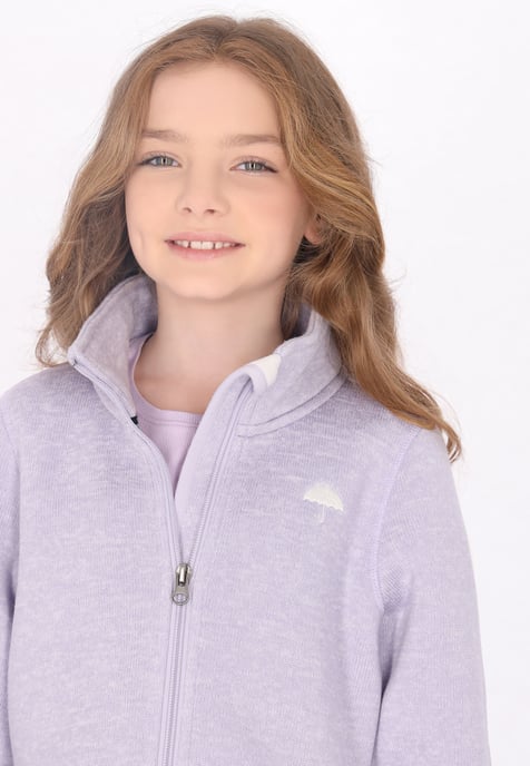 Schmuddelwedda Gebreide fleece jas Meisje Grijsviolet gemêleerd - Image 5