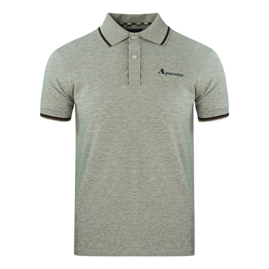 Aquascutum Tipped Collar Grey Polo Shirt