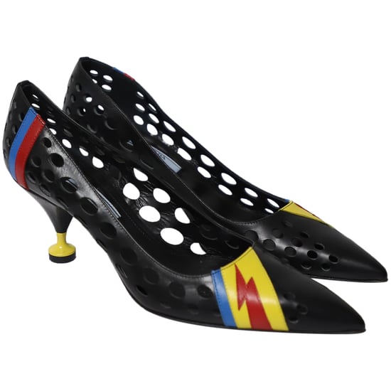 Prada Resort 2016 Perforated Pointed Heels in Multicolor Leather - Image 3