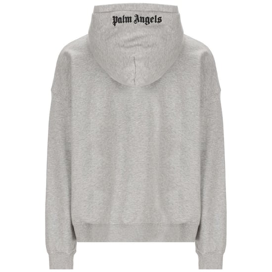 Palm Angels Embroidered Logo Grey Hoodie