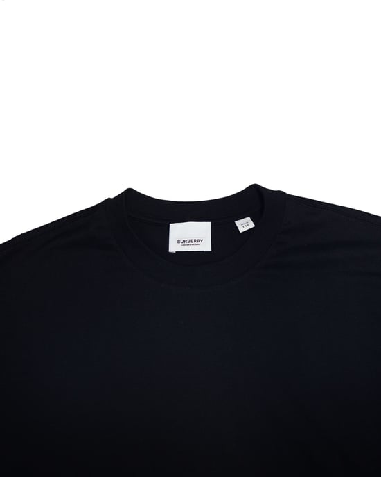 Burberry Striped Ruffled-Sleeve Oversized T-shirt In Black Cotton - Image 6
