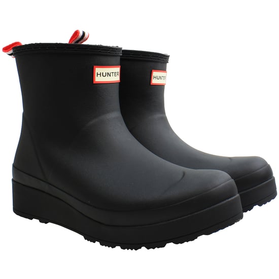 Hunter Play Shearling Insulated Short Womens Black Wellington Boots - Image 1