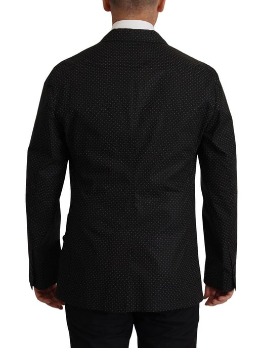 Dolce & Gabbana Svart Prickig Bomullsblazer Herrjacka - Image 3