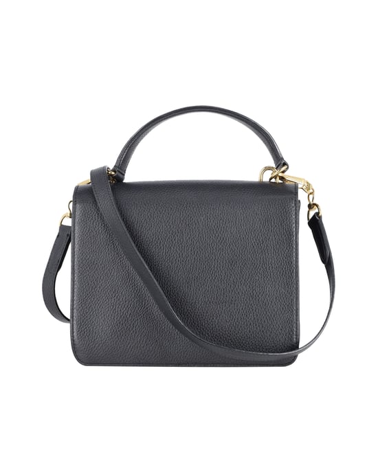 Mulberry Harlow Satchel Crossbody Bag in Black Grained Leather