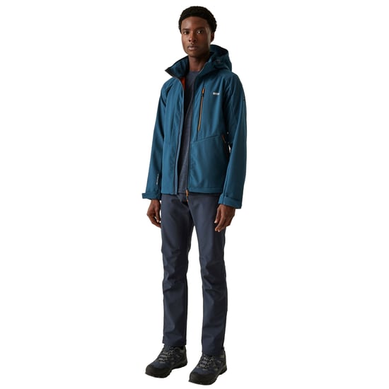 Regatta Mens Hewitts X Colour Block Soft Shell Jacket (Moonlight Denim/Fox)