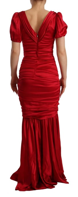 Dolce & Gabbana Dames Rode Zijde Zeemeerminnenjurk - Image 3