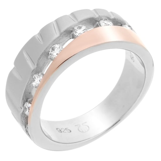 Orphelia Women's 925 Sterling Silver Ring - Silver/Rose ZR-7093