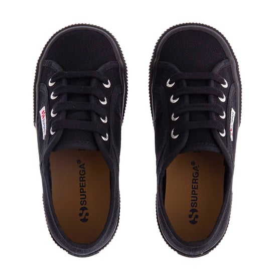 Superga Childrens/Kids 2750 Jcot Leather Trainers (Full Black) - Image 4