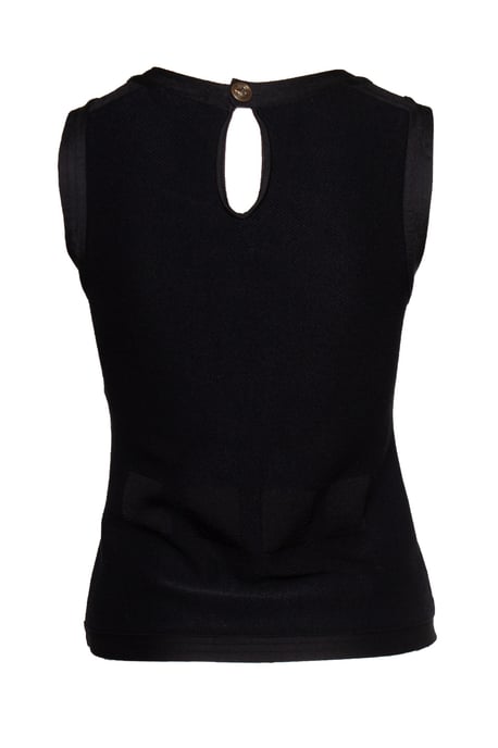 black woven top with structured print - Image 2