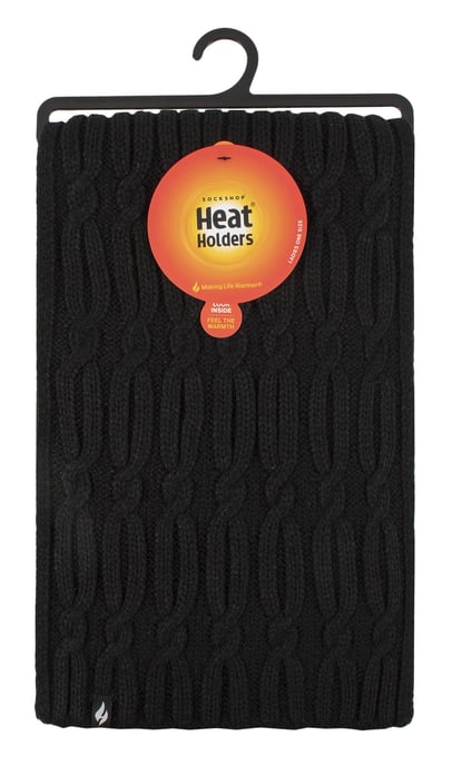 Women's Luxury Fleece Winter Scarf | Heat Holders | Thermal Fashion Scarf for Ladies - Black - Image 2