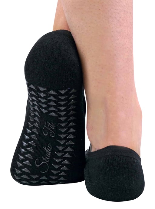 2 Pairs Ladies Non Slip Grip Invisible Pilates Yoga Socks with Straps - Image 2