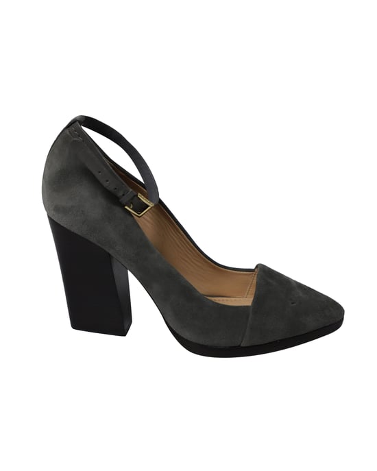 Tory Burch Block Heel Pumps in Grey Suede - Image 1