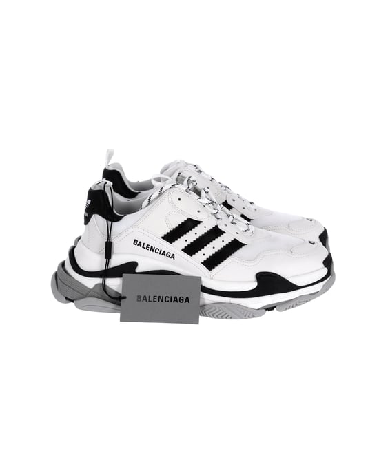 Balenciaga x Adidas Triple S Sneakers in White Polyurethane