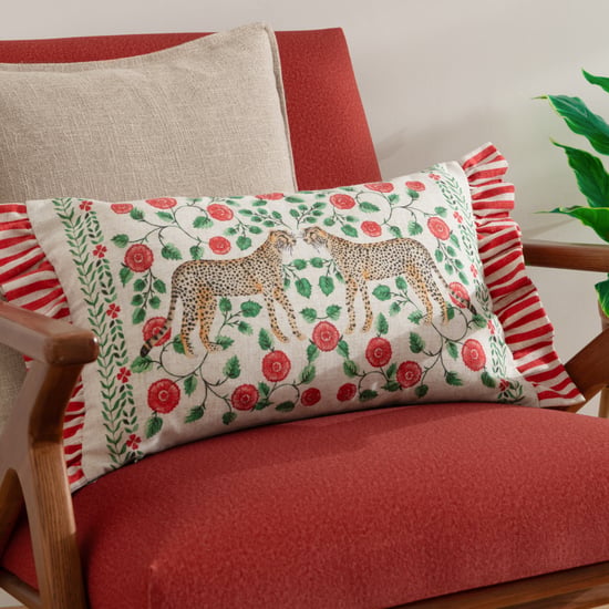 Wylder Tropics Okara Leopards Printed Ruffle  Polyester Filled Cushion - Image 6