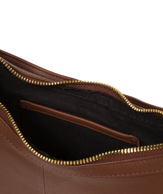 'Emma' Dark Tan Nappa Leather Grab Bag