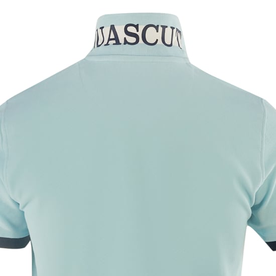 Aquascutum Branded Collar Light Blue Polo Shirt