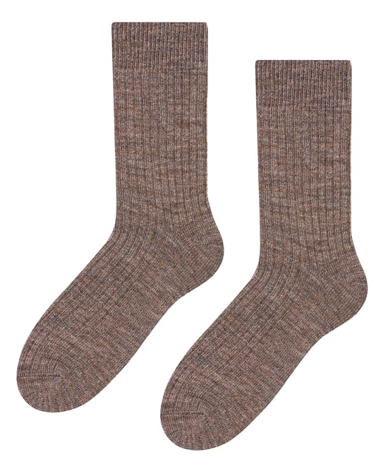 Steven - Heren Alpaca Wol Sokken - 1 Paar Warme Gebreide Boot Sokken voor Winter - Beige - Image 1