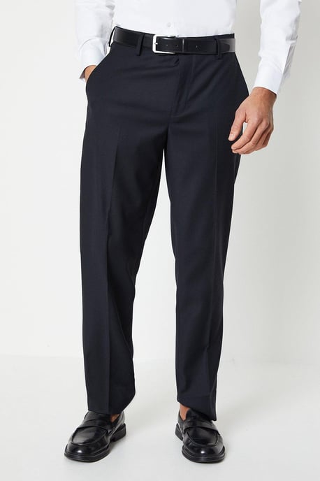 Tailored Fit Black Tuxedo Suit Trousers - Image 1