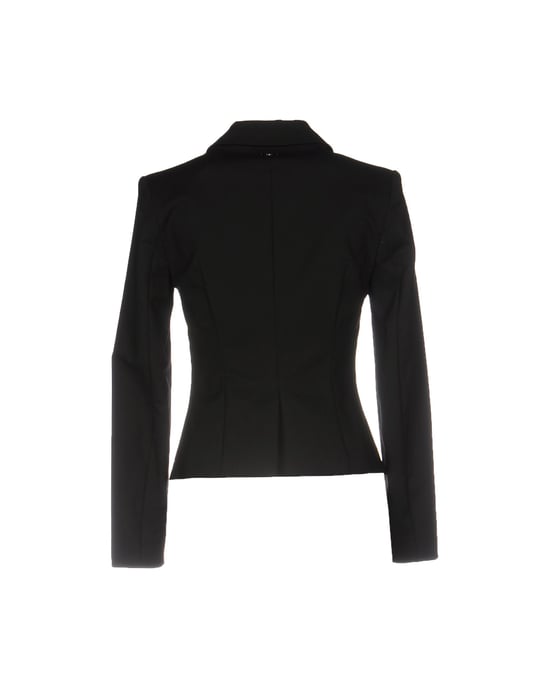 Scee By Twinset Black Cotton Single Breasted Blazer