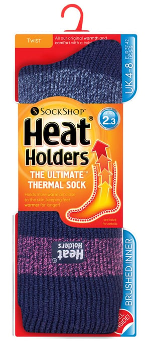 Heat Holders - Dam mönstrade vintervärmande thermosockor 4-8 UK - Image 2