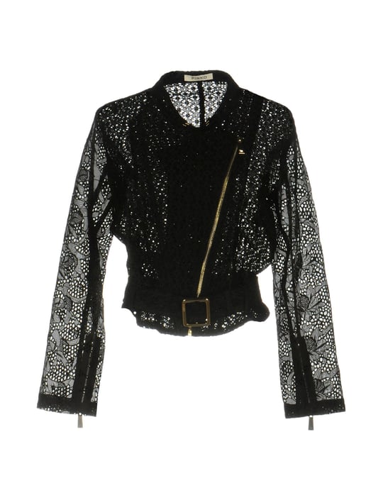 Pinko Black Silk And Lace Biker Jacket