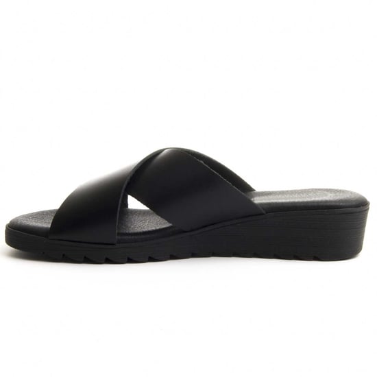 Confortable wedge sandal Purapiel in Black