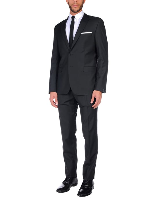 SUITS AND JACKETS Paoloni Black Man Polyester
