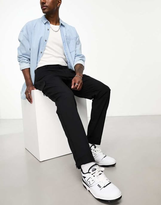 Calvin Klein stretch fit tech cargo trousers in black
