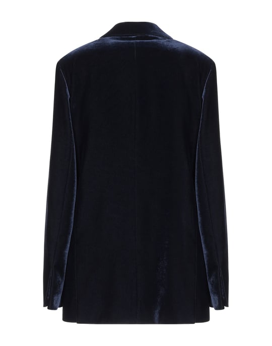 Stella McCartney Dark Blue Velvet Single Breasted Blazer