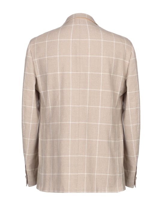 Luigi Borrelli Napoli Sand Wool Single Breasted Jacket