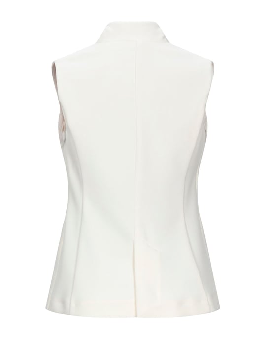 Merci Ivory Crepe Sleeveless Jacket