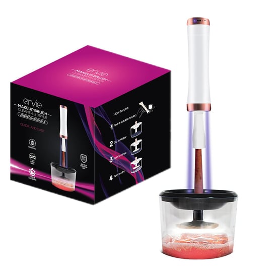 Envie Makeup Brush Cleaner & Dryer USB Rechargeable White