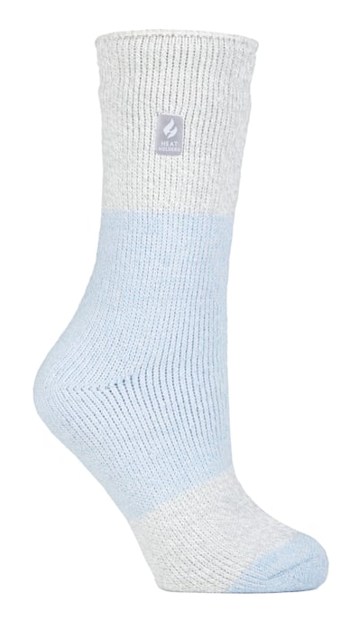 Heat Holders - Ladies Thermal Socks for Winter | Outdoor & Indoor Socks | Cuddly & Fluffy | Gifts for Women - Powder Blue / Silver (Catania) - Image 1
