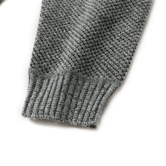 Men's Cardigan with Two Pocket Button Stand-Up Collar Cardigan for Winter Light Grey