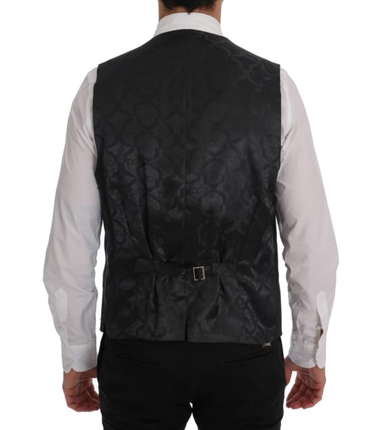 Dolce & Gabbana Gray Wool Stretch Vest - Image 3