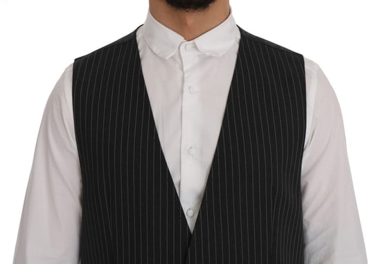 Dolce & Gabbana Gray Wool Stretch Vest - Image 4