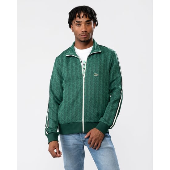 Men's Lacoste Paris Zip-Up Jacquard Track Jacket in Green - Image 1