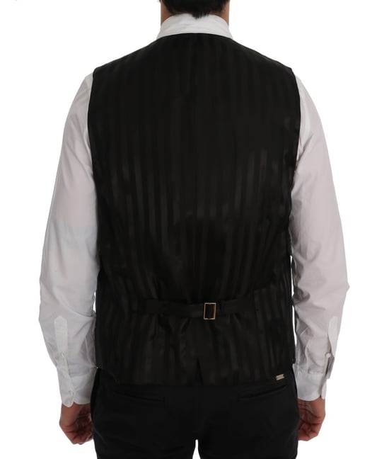 Dolce & Gabbana Gray STAFF Wool Stretch Vest