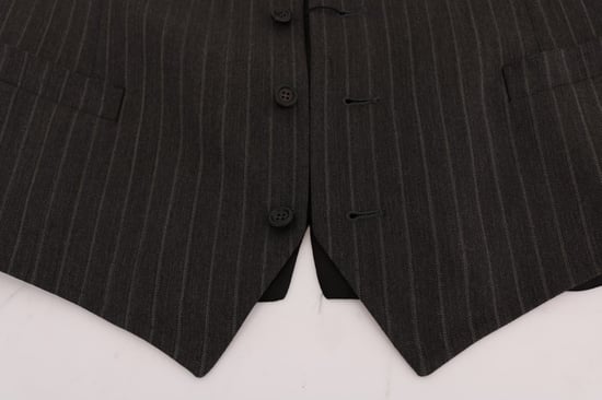Dolce & Gabbana Gray STAFF Wool Stretch Vest