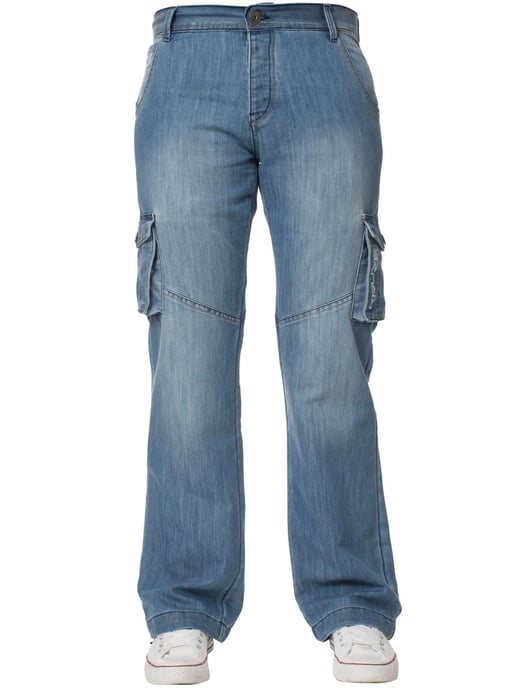 Kruze heren Cargo Combat Jeans - Lichtblauw - Image 2