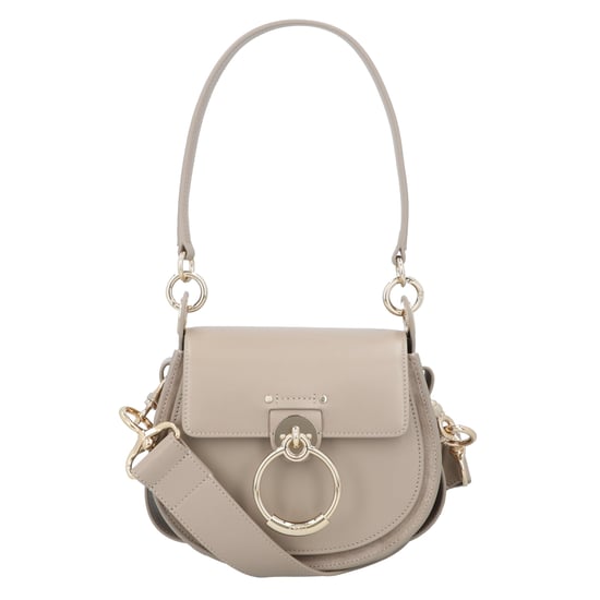 Chloé Small Tess Bag In Shiny Leather And Suede Grey - Image 1