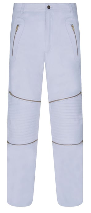 Mens Leather Zip Jeans-Ancona