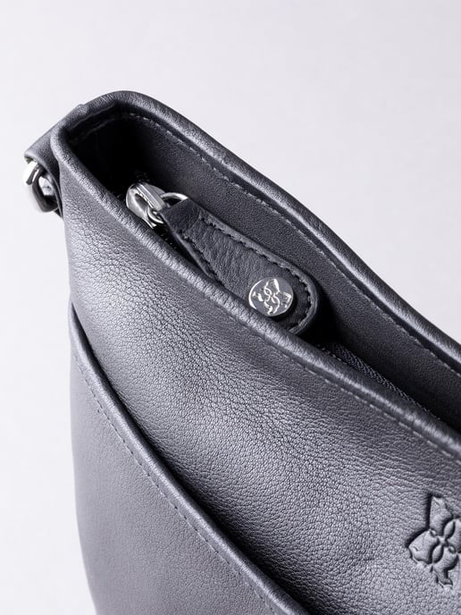 Farlam Leather Cross Body Bag in Black